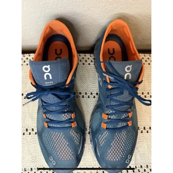 On Running Cloud X Men’s Shoes – Navy Blue & Orange – Size US 10.5 - Picture 3 of 8